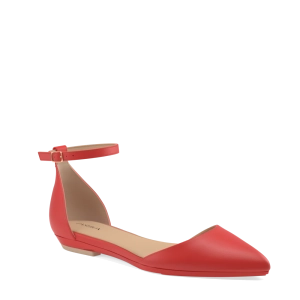 The D'Orsay - Cherry Red Leather Flat
