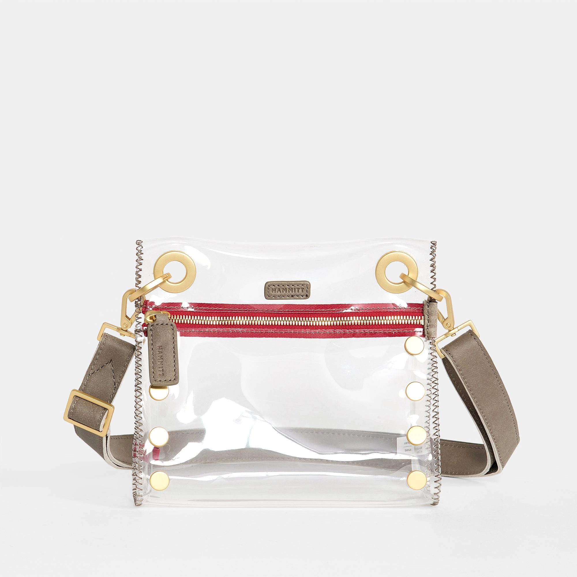 Tony | Clear Pew/Brushed Gold Red Zip | Sml