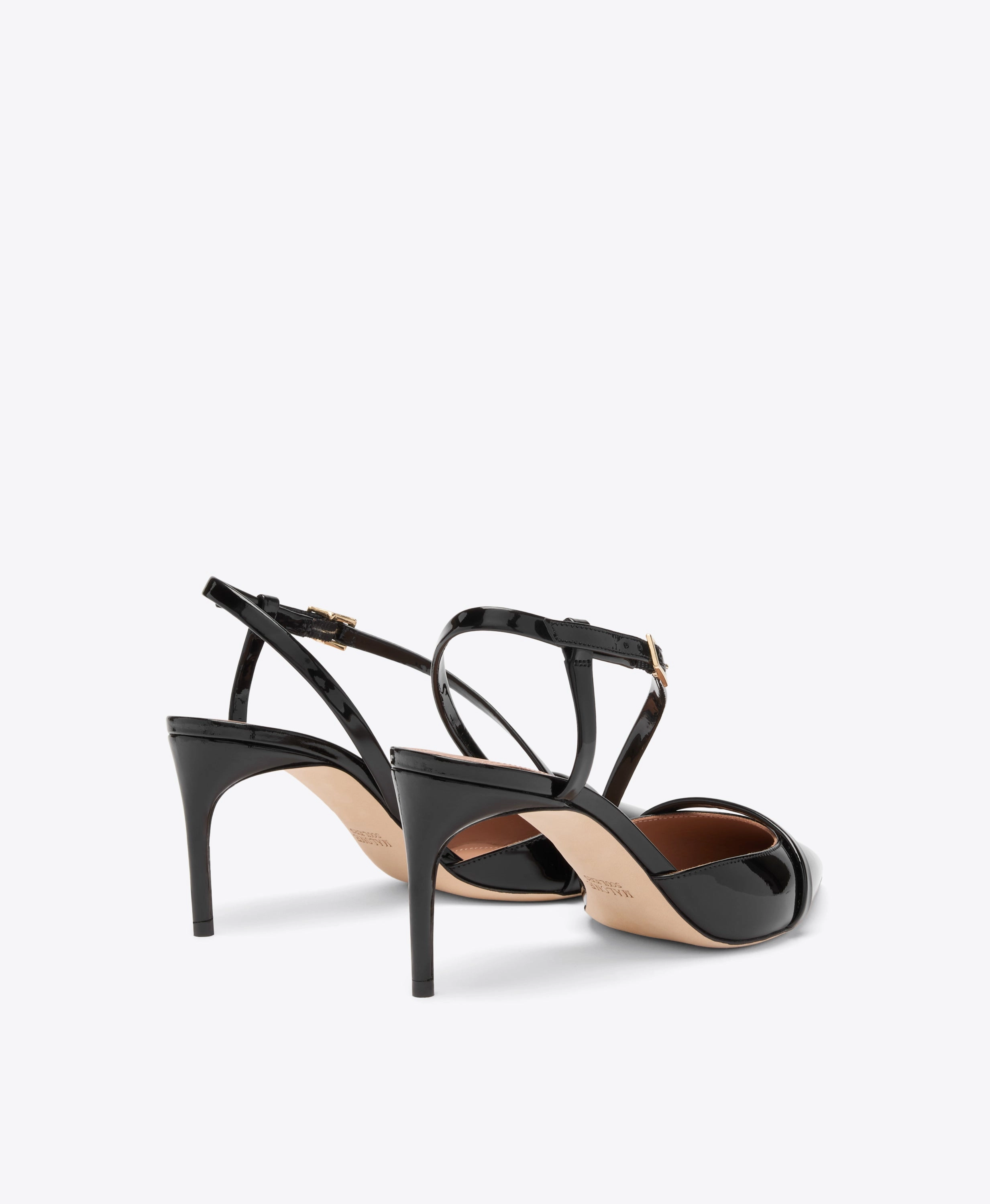 Valeria 70 Black Patent Slingbacks