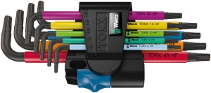 Wera 967/9 TX HF 1 L-Key Torx Wrench Set - 9 Piece with Holder Multicolor