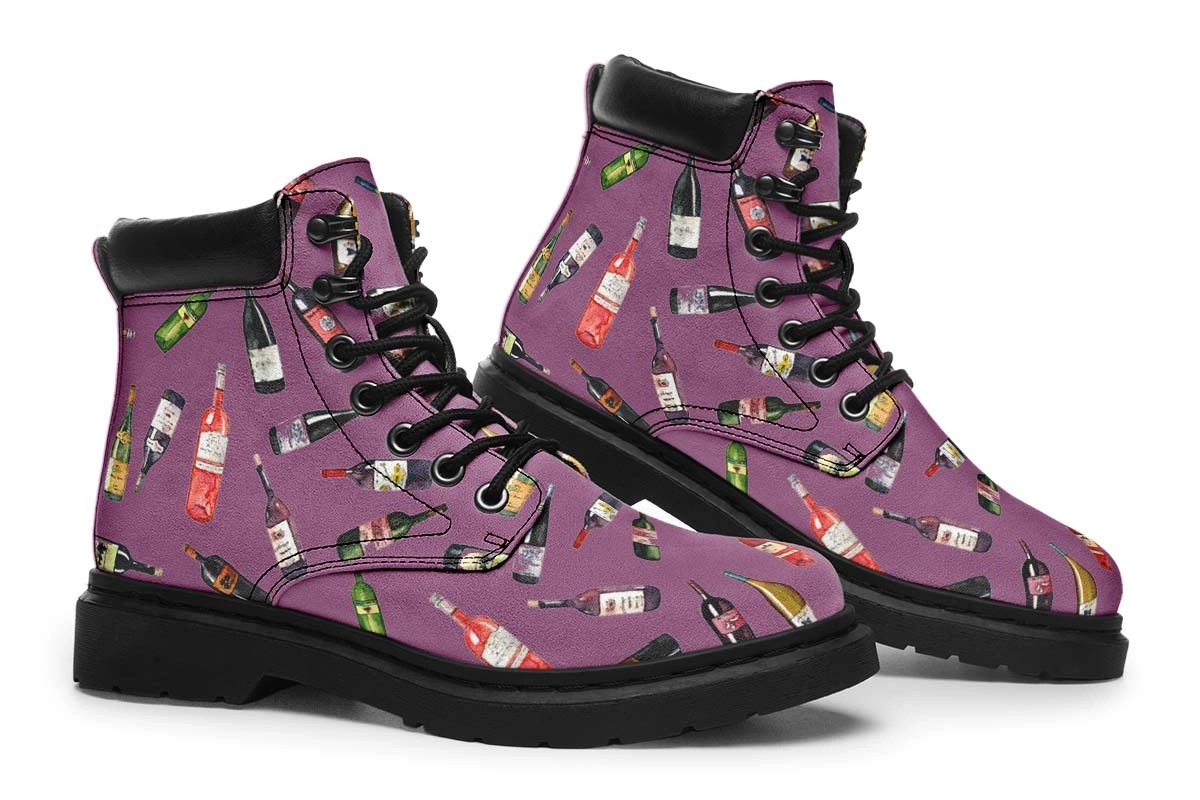 Wine Pattern Classic Vibe Boots