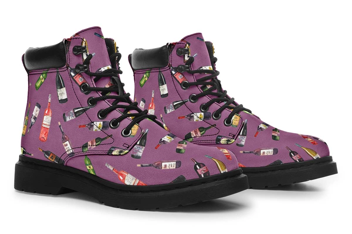Wine Pattern Classic Vibe Boots
