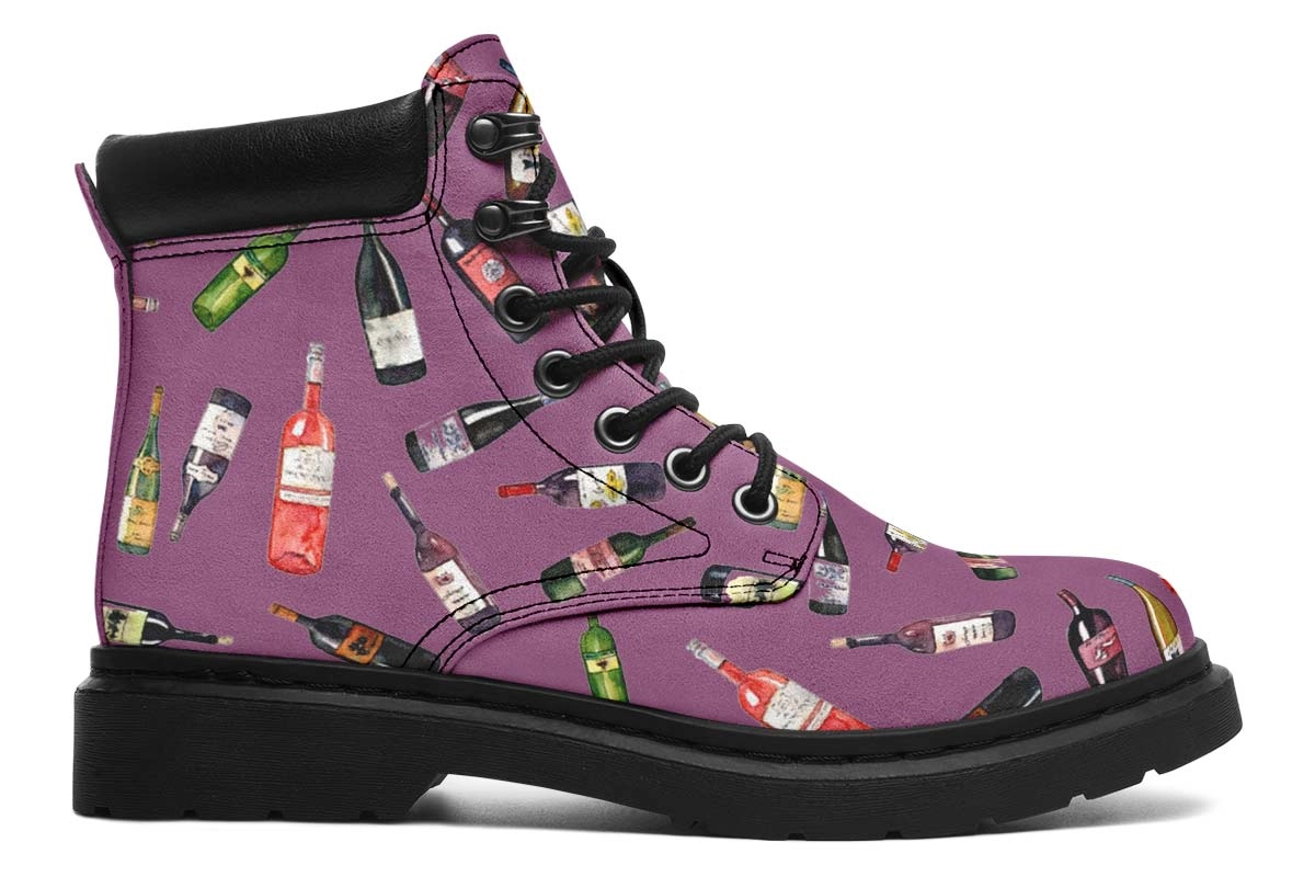 Wine Pattern Classic Vibe Boots