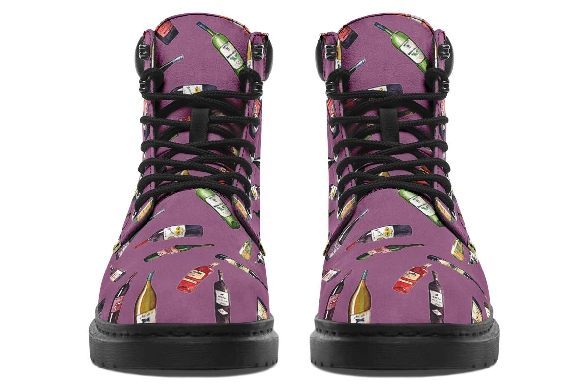 Wine Pattern Classic Vibe Boots