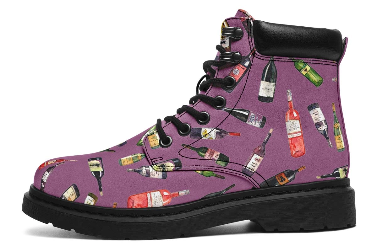 Wine Pattern Classic Vibe Boots