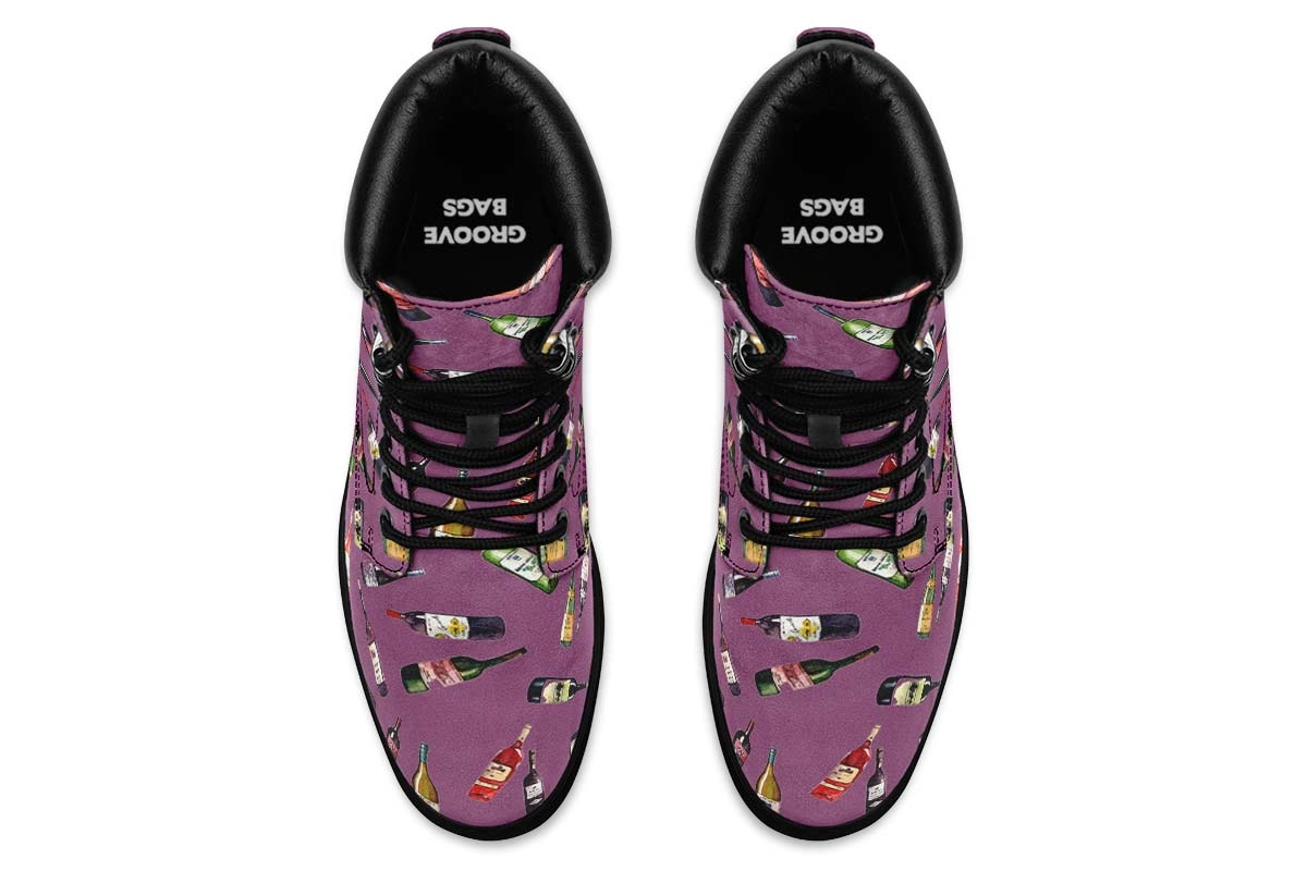 Wine Pattern Classic Vibe Boots