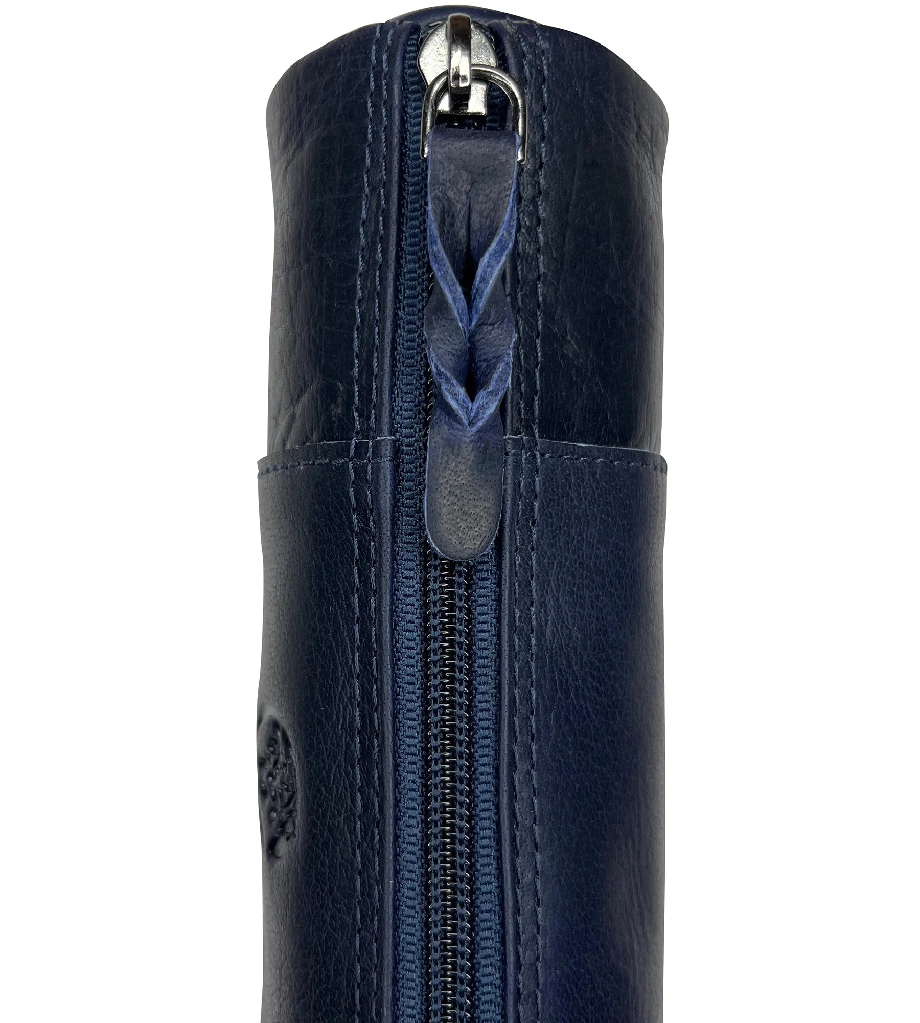 Winnie Leather Zipper Pen Pencil Case (Blue)